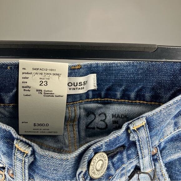 NWT MOUSSY Hiltonia Skinny Jeans Step Hem Raw Two Tone Color 23 - Picture 5 of 7